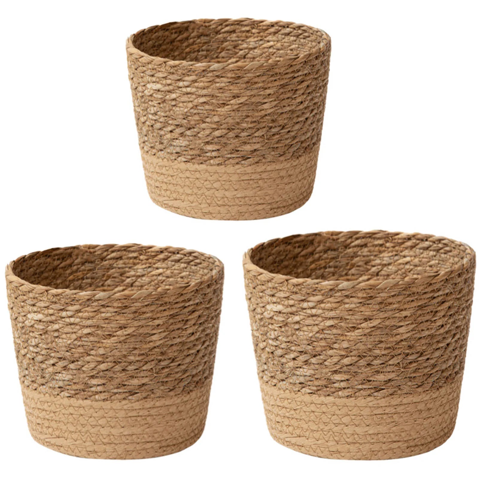 Rattan Straw Weaving Flower Plant Pot Wicker Basket Flowerpot Storage Basket Garden Flowerpot Handmade Woven Planter Basket
