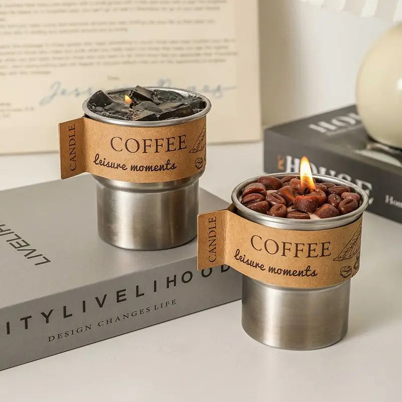 Coffee Bean Scented Candle | Premium Simulation Cup Wax Gift Candle
