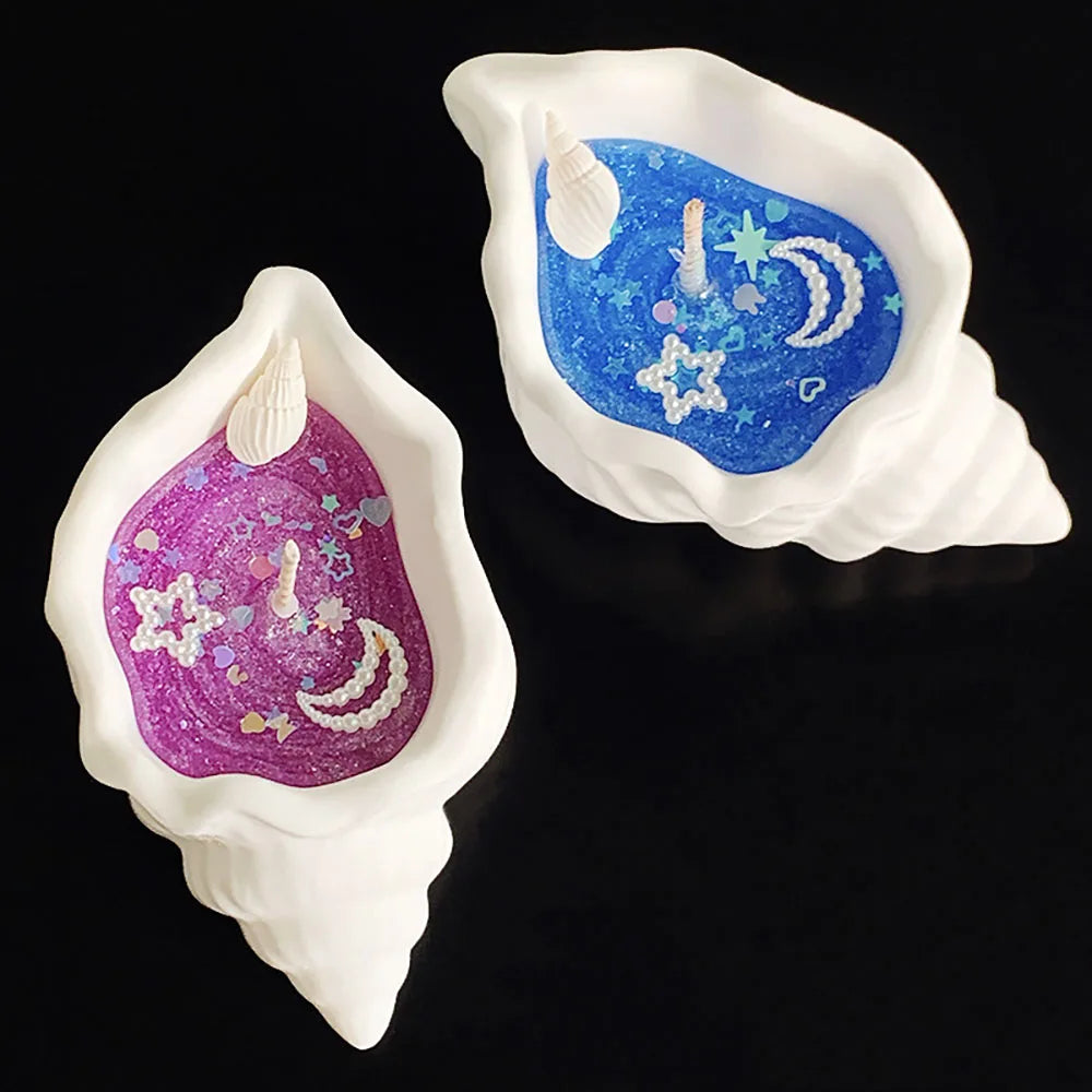Coastal Conch Shell Scented Candle | Gel Aromatherapy Candle for Home & Bathroom