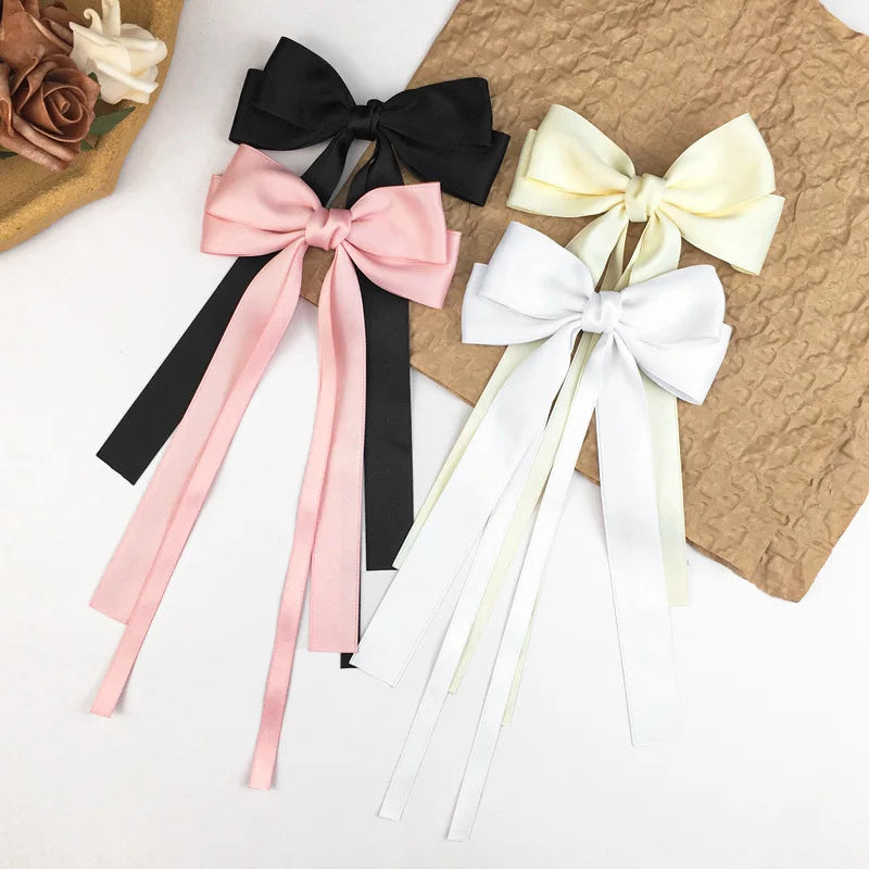 Sweet Simple Temperament Girl Bow Floaty Hair Clip Ribbon Chinese Style Everything