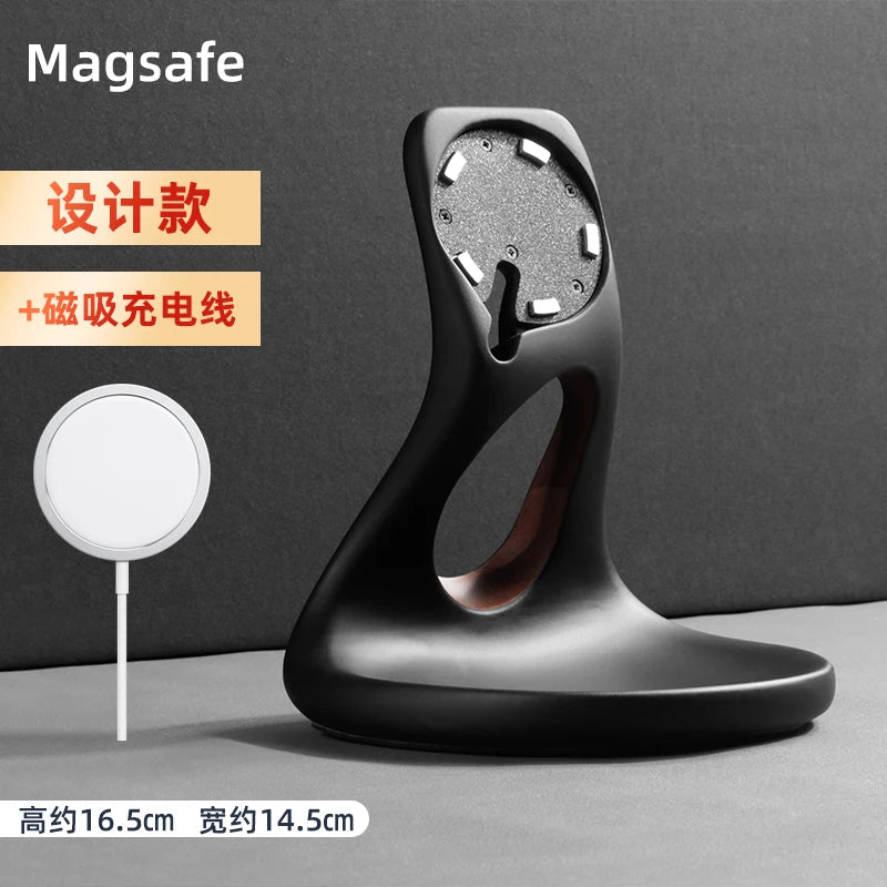 MagSafe Wooden Wireless Charger Stand | Egg-Shaped Desktop Organiser