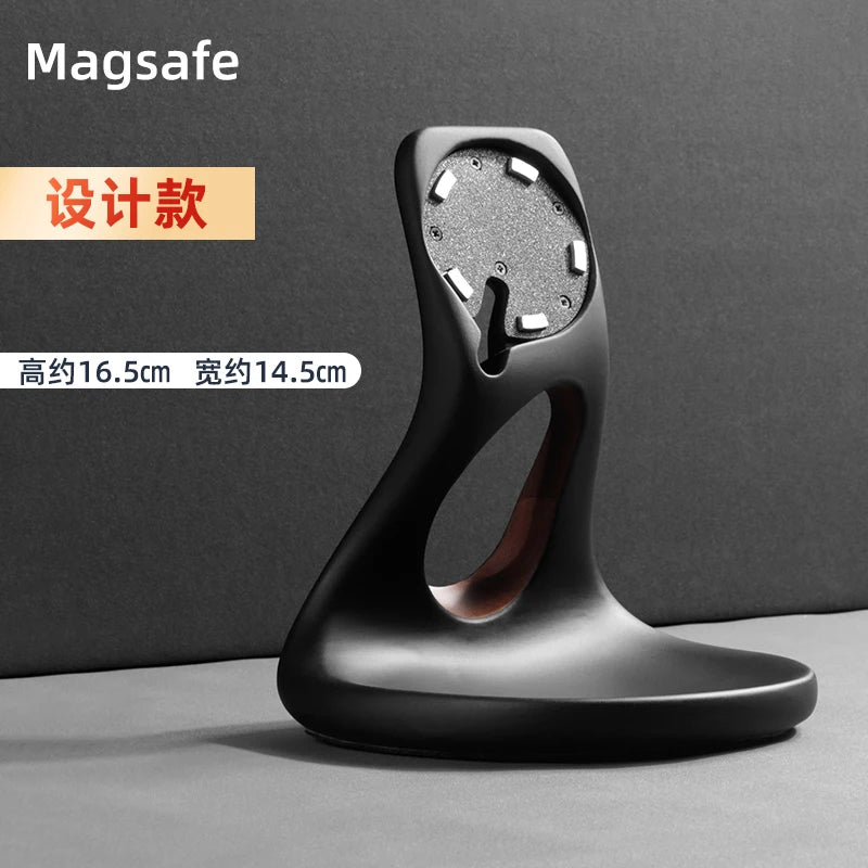 MagSafe Wooden Wireless Charger Stand | Egg-Shaped Desktop Organiser