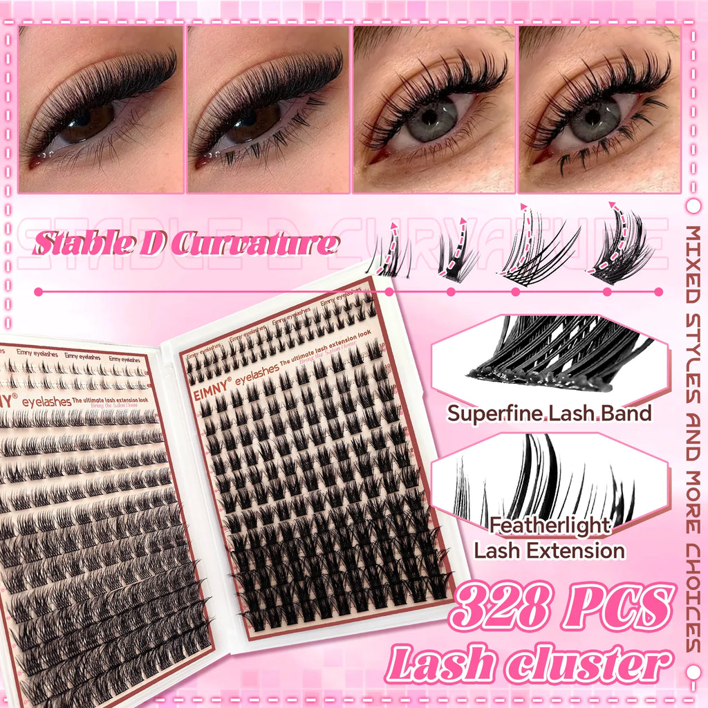 EIMNY DIY Cluster Lash Extension Kit – Full Set for Beginners