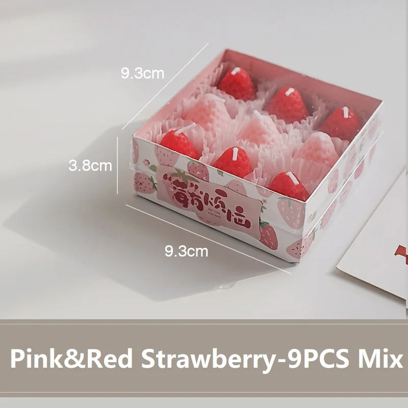 Strawberry Scented Candles Gift Box | Handmade Fruit Aromatherapy Candles
