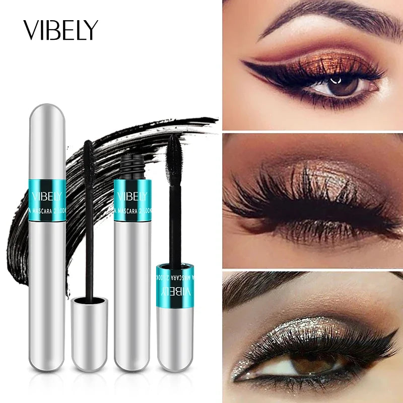 New 4D Silk Fiber Lash Mascara Waterproof VIBELY 3d Mascara For Eyelash Extension Black Thick Lengthening Eye Lashes Cosmetics✅FREE UK Delivery