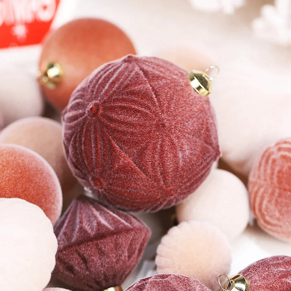 35-Piece Velvet Christmas Ball Ornaments Set – Shatterproof Tree Decorations