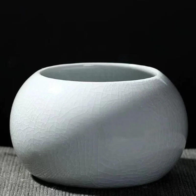 Creative Handmade Geyao Ice Crack Round Succulent Plant Pot Asparagus Fern Orchid Flowerpot Small Size Vase Home Garden Decor