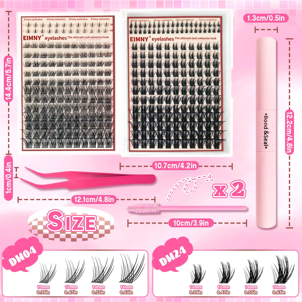 EIMNY DIY Cluster Lash Extension Kit – Full Set for Beginners