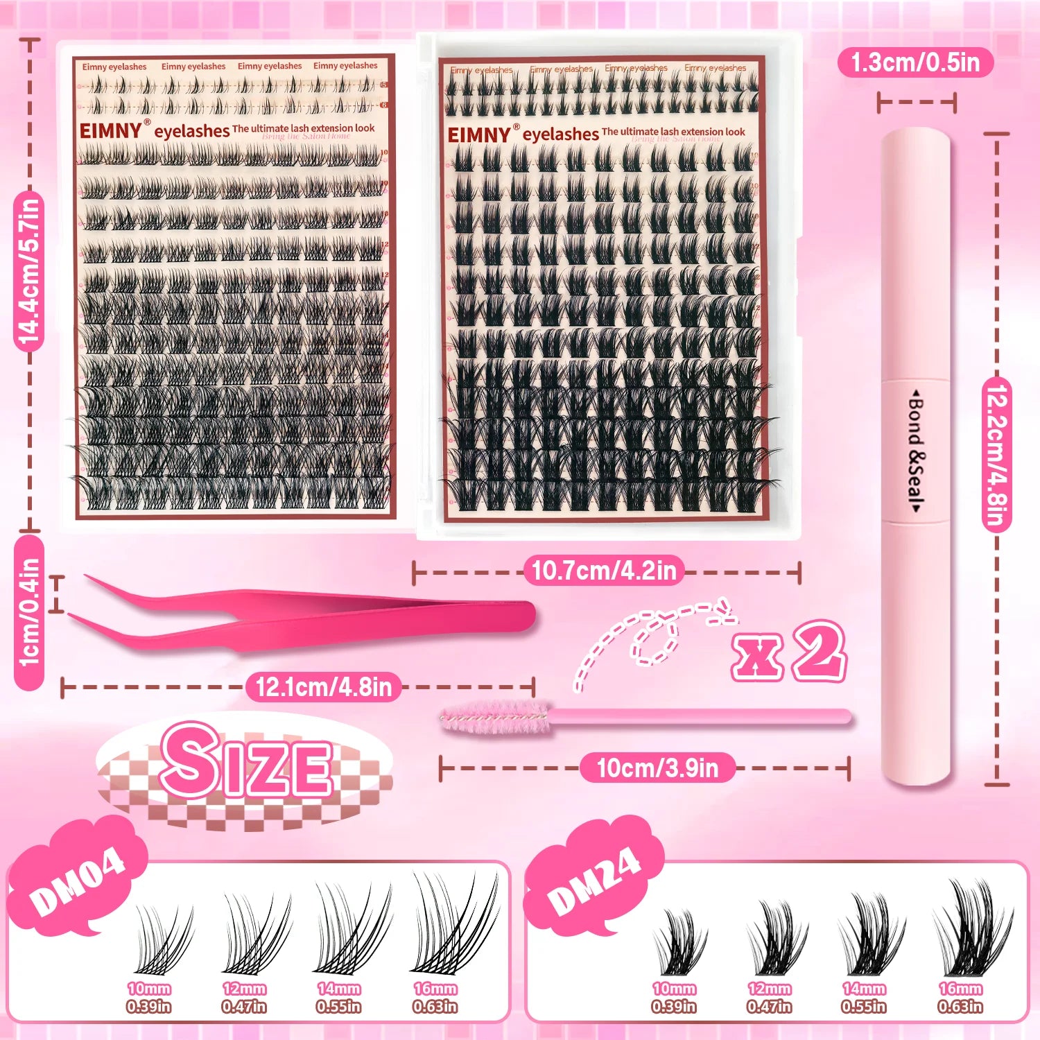 EIMNY DIY Cluster Lash Extension Kit – Full Set for Beginners
