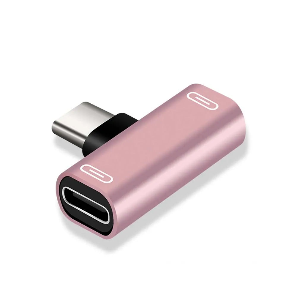 USB C Splitter Type C Male to Dual Type C Female Earphones Charger Adapter Splitter Converter
