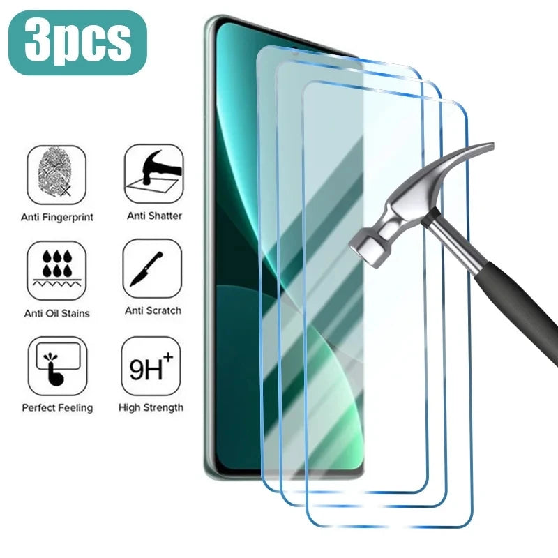 3Pcs Screen Protector For Xiaomi Mi 12T 11T 10T Pro Lite 5G 9T A3 A2 11 10 9 8 NE Tempered Glass Film