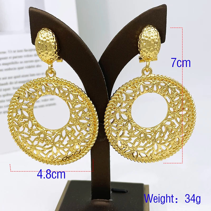 Two Tone Gold & Silver Hollow Round Drop Earrings – Unique Filigree Design, Elegant Dangle Earrings for Women, Wedding Party & Daily Wear Jewelry✅FREE UK Delivery