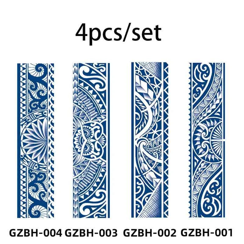 Armband Waterproof Temporary Tattoo Sticker arm and shoulder tattoos for men False Waist Arm Foot Strip Tattoos for Girl Women