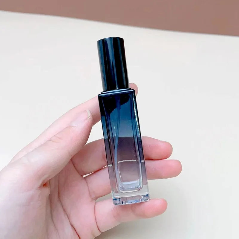 Gradient Blue Perfume Bottle 5ml 9ml 20ml Empty Glass Parfume Atomizer Travel Cosmetic Refillable Spray Bottle Sample Vials
