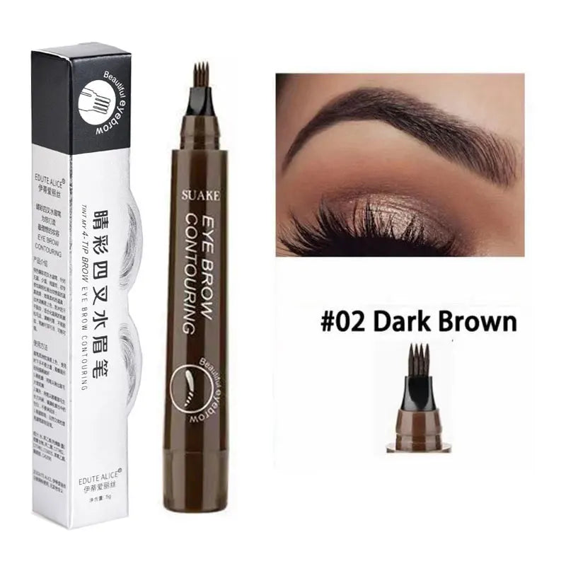 4-Tip Microblading Eyebrow Pen – Waterproof Natural Look