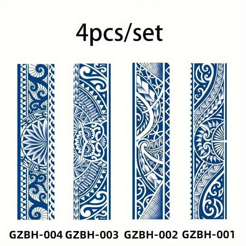 Armband Waterproof Temporary Tattoo Sticker arm and shoulder tattoos for men False Waist Arm Foot Strip Tattoos for Girl Women