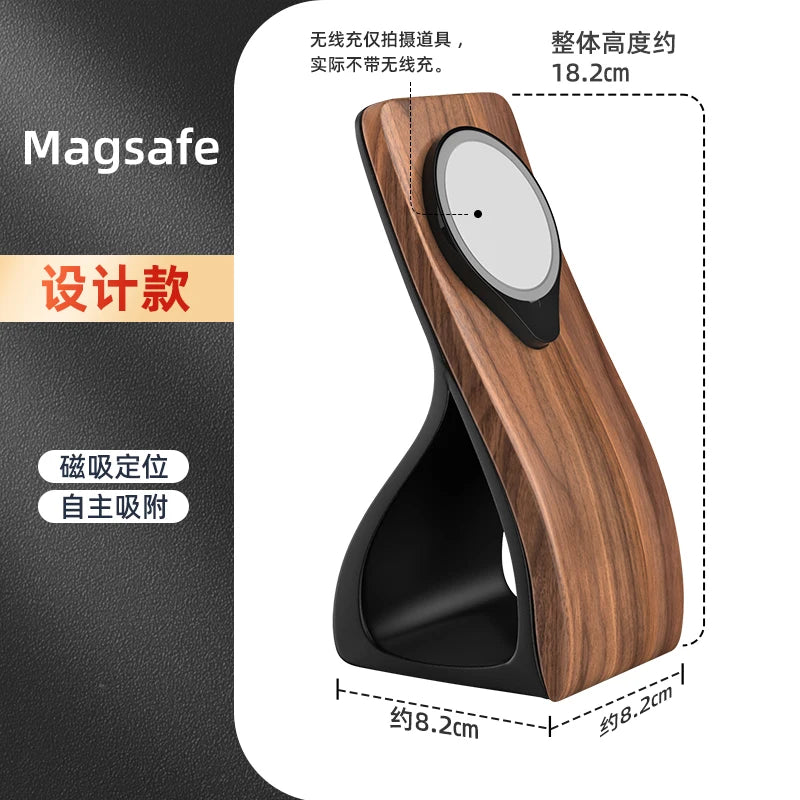 MagSafe Wooden Wireless Charger Stand | Egg-Shaped Desktop Organiser