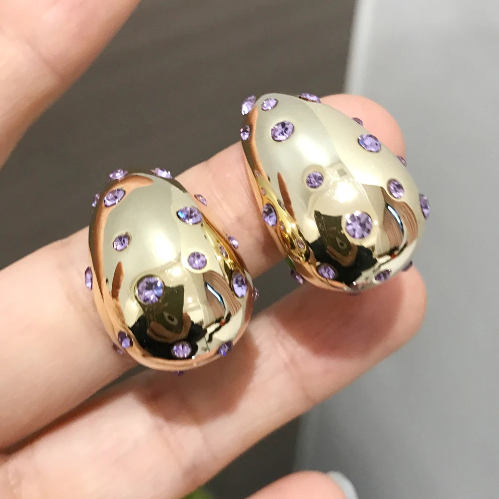 18K PVD Gold Teardrop Earrings – Waterproof Steel