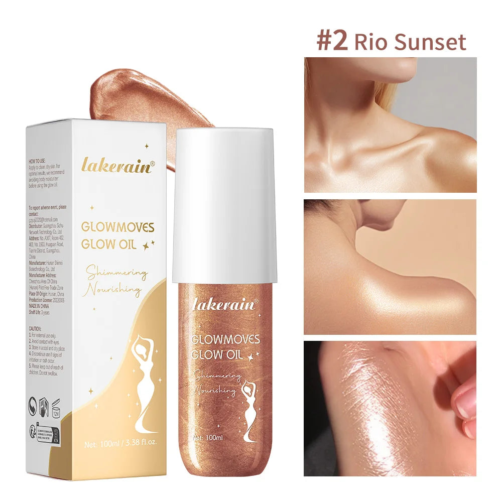 Lakerain Shiny Body Oil Full-Body Highlight Moisturizing Skin Nourishment Body Oil for Smooth And Gleaming Skin✅ FREE UK Delivery