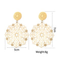 Gold Bohemian Hollow Round Earrings – Vintage Style Jewelry ✅FREE UK Delivery