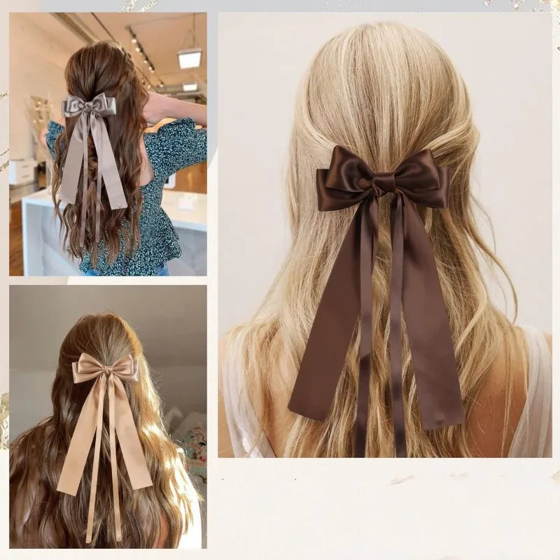 Sweet Simple Temperament Girl Bow Floaty Hair Clip Ribbon Chinese Style Everything