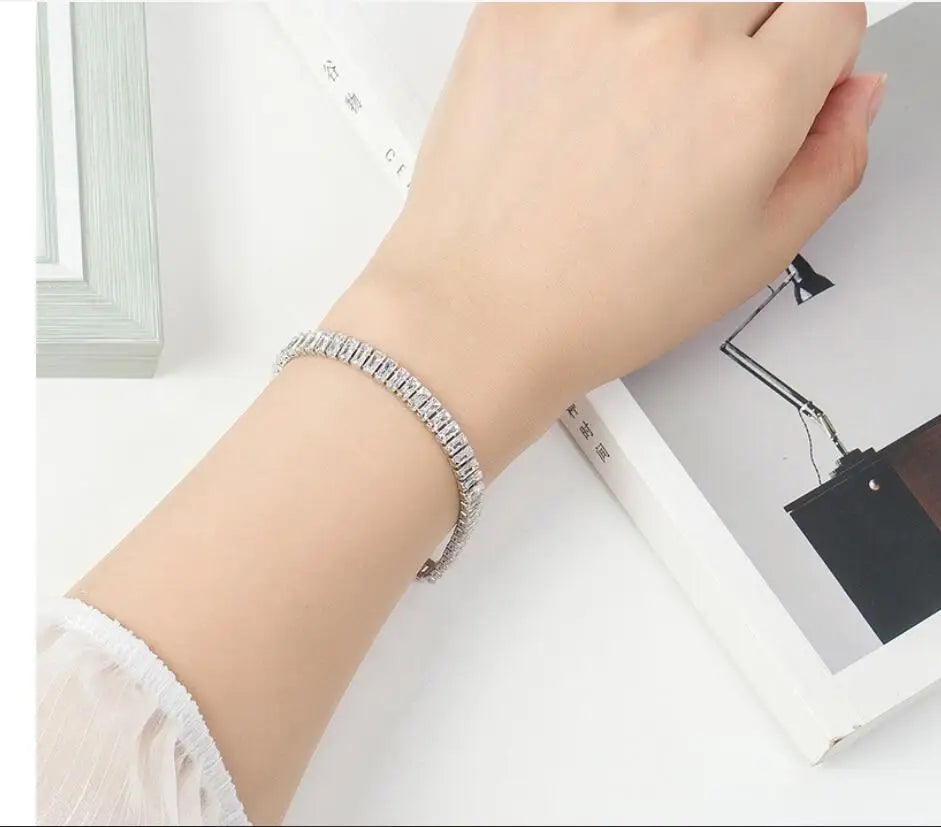 925 Silver Tennis Bracelet – Luxury Zircon Jewellery for Women
