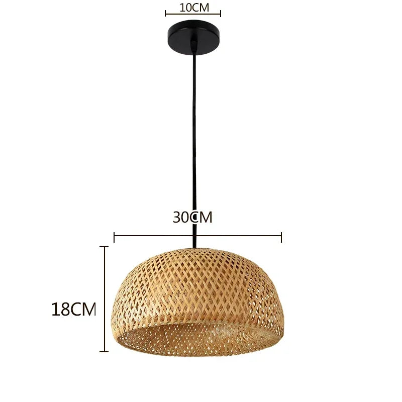 Handmade Rattan Pendant Light – Boho Wicker Hanging Lamp