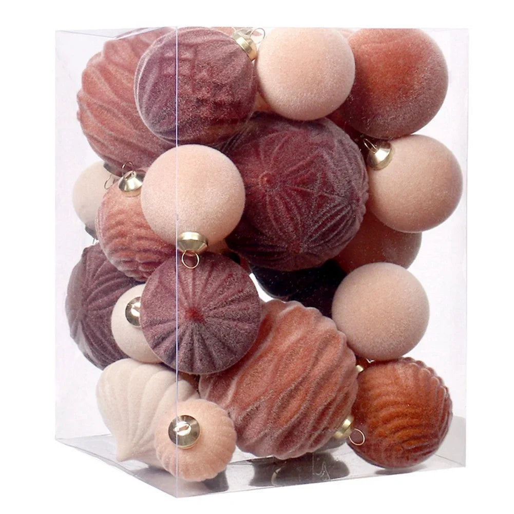 35-Piece Velvet Christmas Ball Ornaments Set – Shatterproof Tree Decorations
