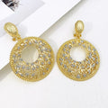 Two Tone Gold & Silver Hollow Round Drop Earrings – Unique Filigree Design, Elegant Dangle Earrings for Women, Wedding Party & Daily Wear Jewelry✅FREE UK Delivery