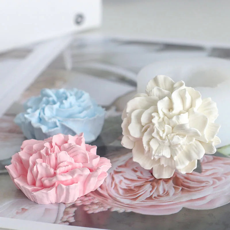 Carnation Flower Aromatherapy Gypsum DIY Candle Expansion Stone Handmade Soap Decoration Silicone Mold