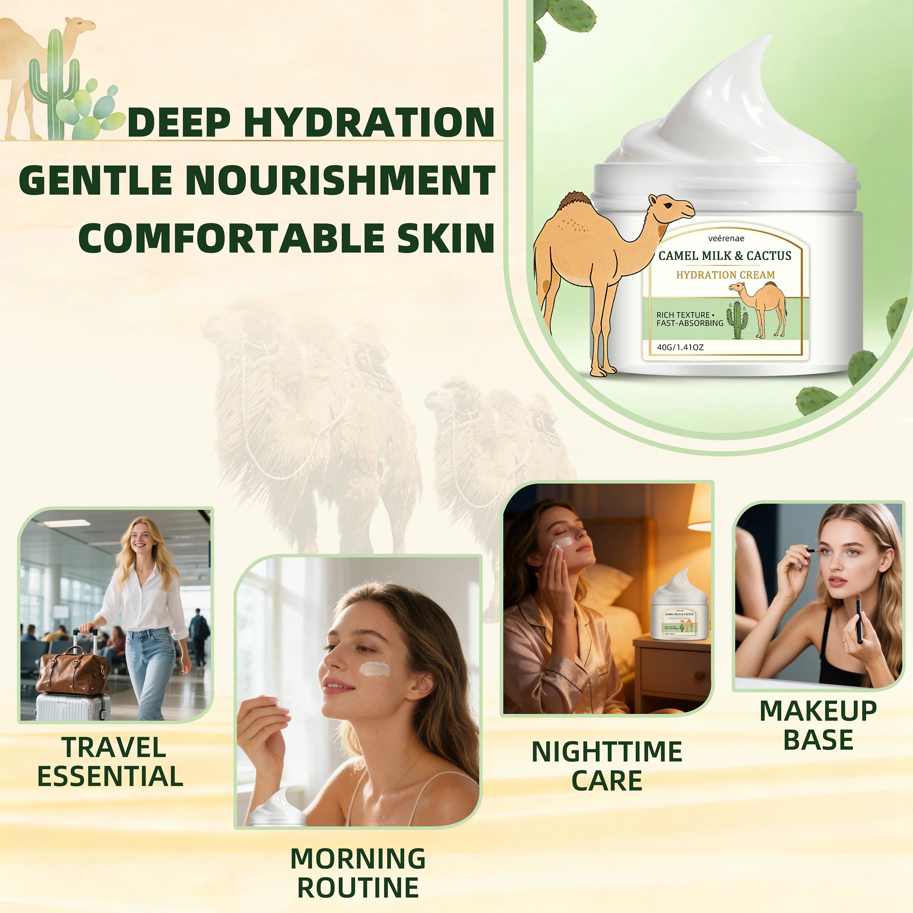 Camel Milk & Cactus Hydrating Face Cream – All Skin Types