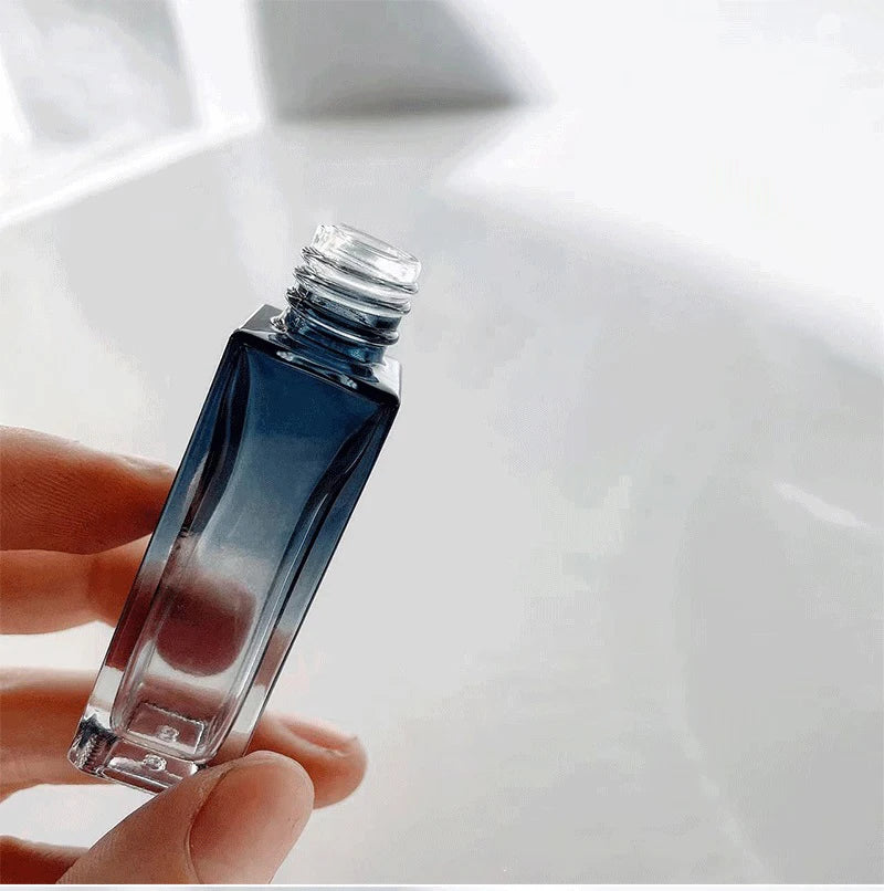 Gradient Blue Perfume Bottle 5ml 9ml 20ml Empty Glass Parfume Atomizer Travel Cosmetic Refillable Spray Bottle Sample Vials