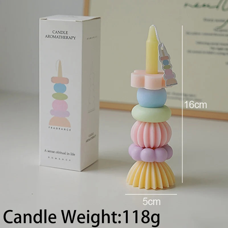 Stackable Geometric Soy Wax Scented Candle | Wedding & Party Decor