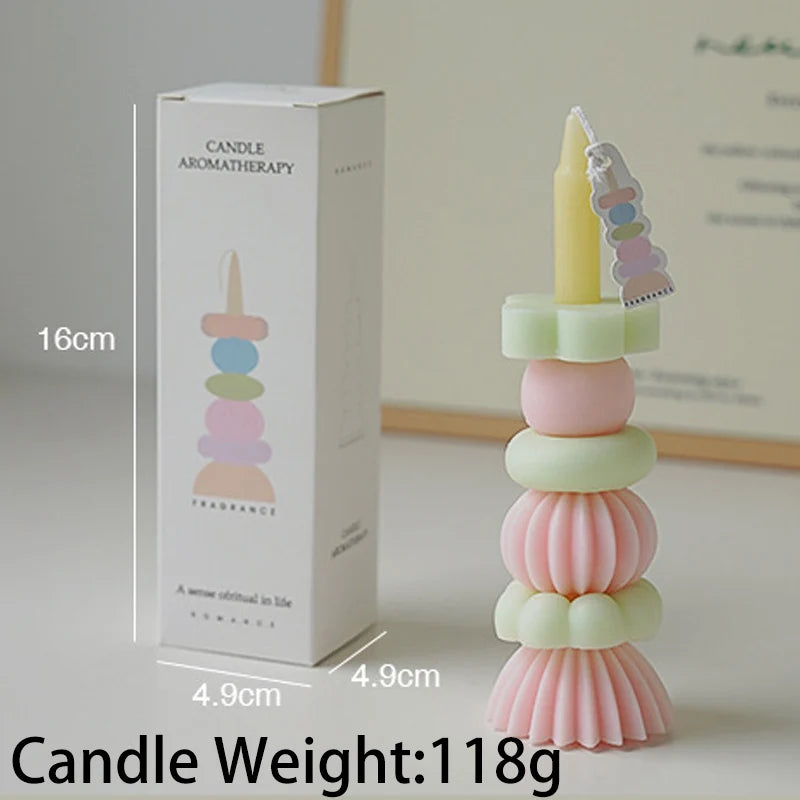 Stackable Geometric Soy Wax Scented Candle | Wedding & Party Decor