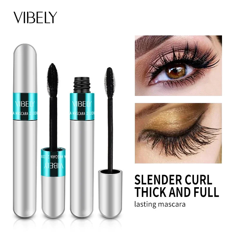 New 4D Silk Fiber Lash Mascara Waterproof VIBELY 3d Mascara For Eyelash Extension Black Thick Lengthening Eye Lashes Cosmetics✅FREE UK Delivery