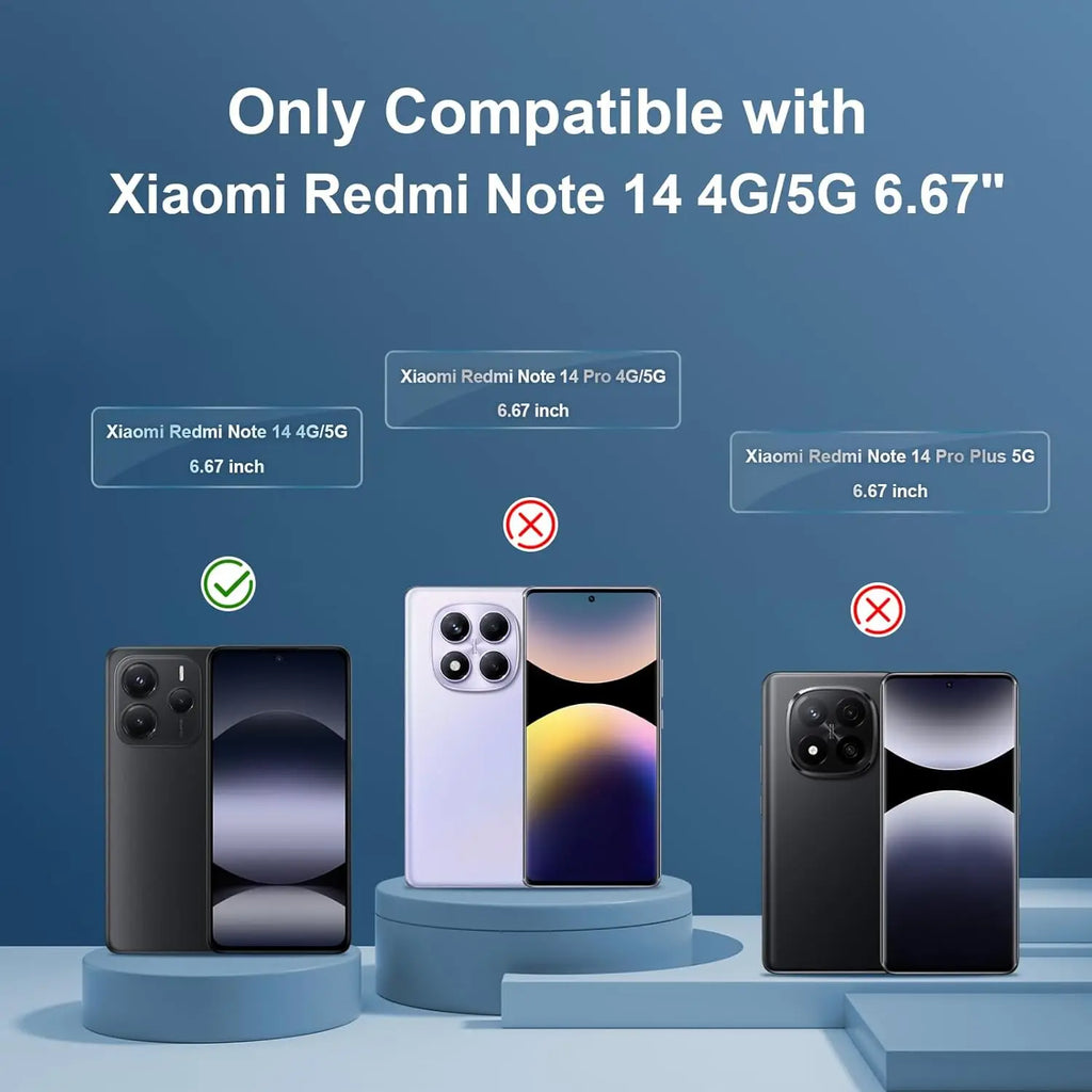Screen Protector For Xiaomi Redmi Note 14 4G/5G Tempered Crystal Bubble Free 9H Hardness Tempered Glass HD Screen Protector