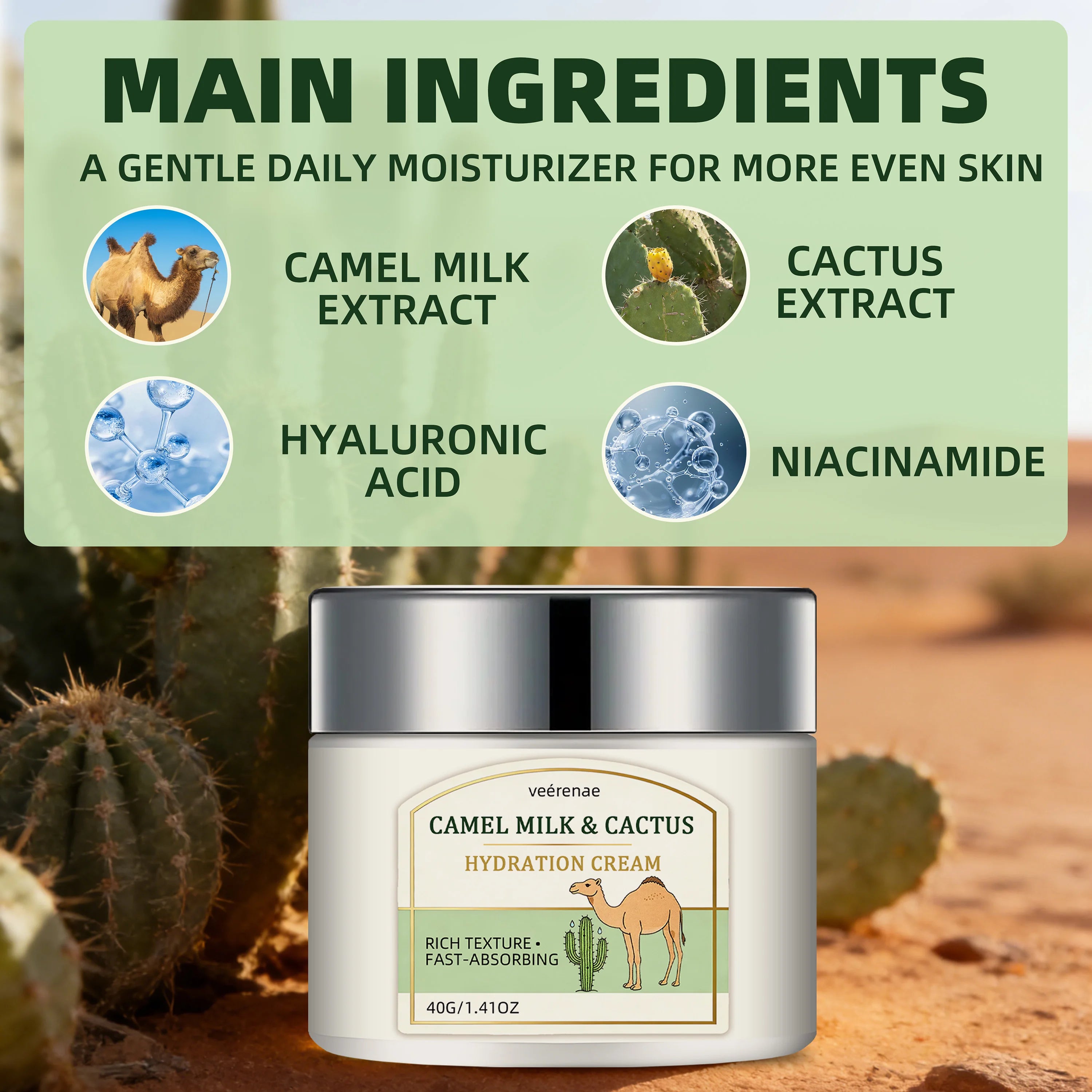 Camel Milk & Cactus Hydrating Face Cream – All Skin Types