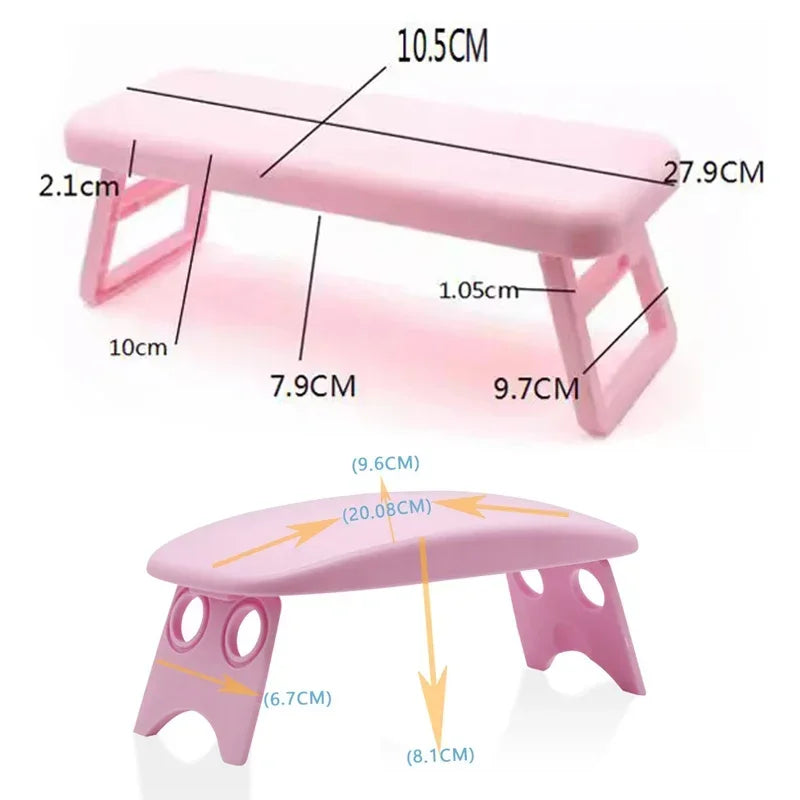 Foldable Nail Hand Rest Cushion – Manicure Arm Stand Pillow & Sponge Support Mat for Salon & Home