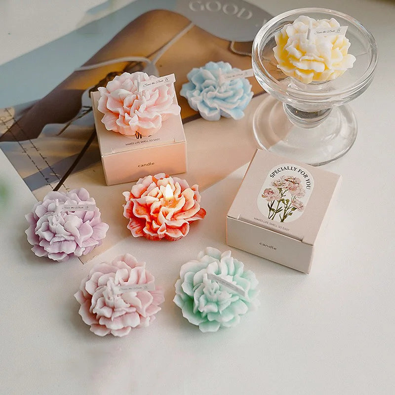 Handmade Carnation Scented Candle | Soy Wax Aromatherapy Candle for Home & Gifts