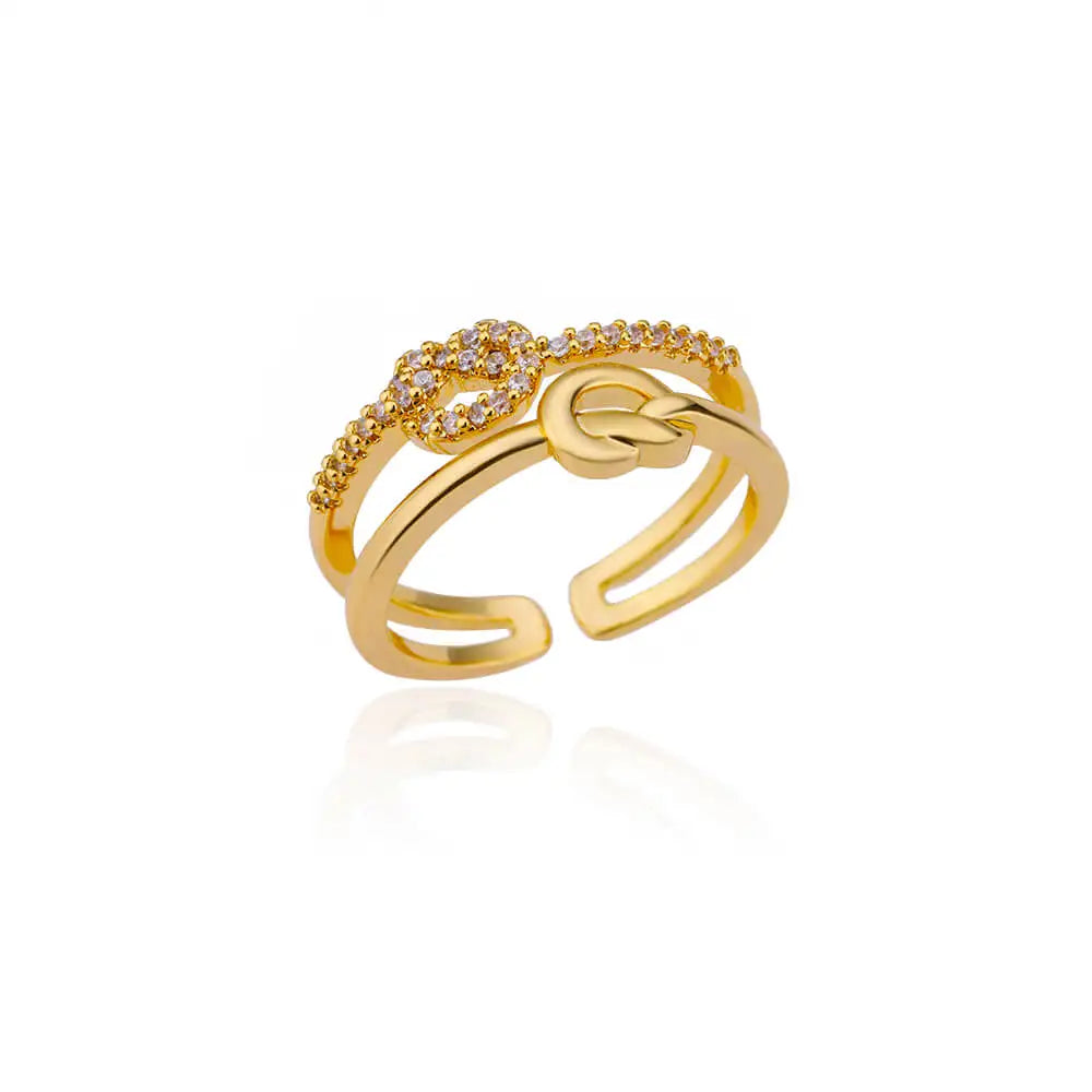 18K Gold Plated Stainless Steel Zircon Rings – Trendy Jewelry Gift