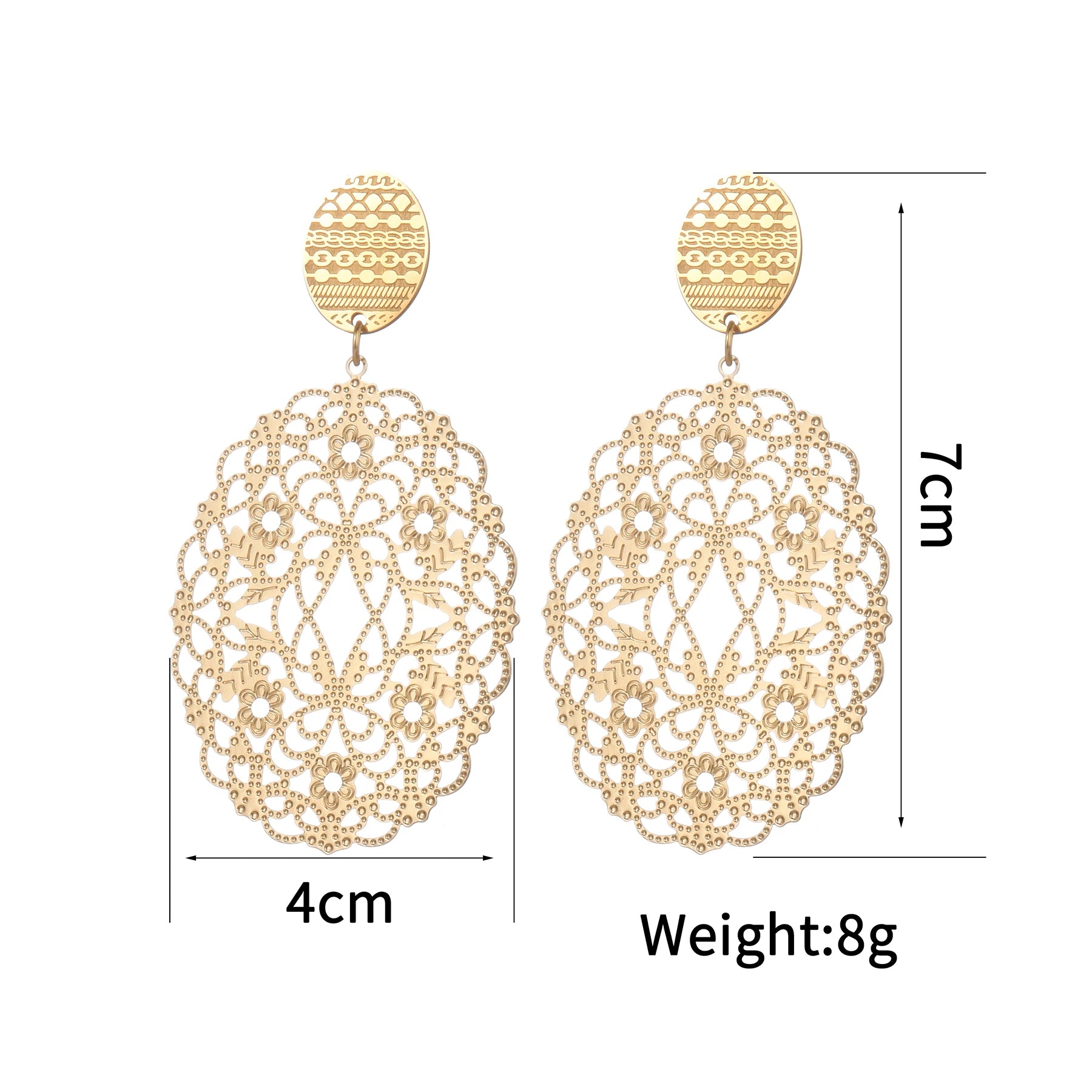 Gold Bohemian Hollow Round Earrings – Vintage Style Jewelry ✅FREE UK Delivery