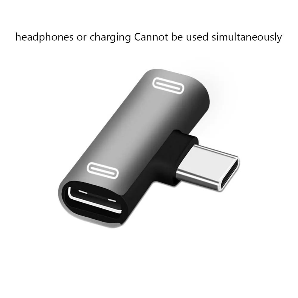 USB C Splitter Type C Male to Dual Type C Female Earphones Charger Adapter Splitter Converter