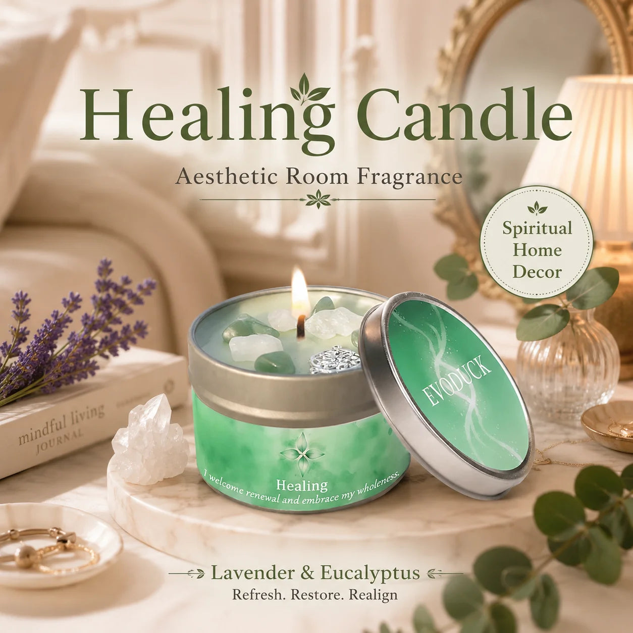 Lavender & Eucalyptus Scented Candle