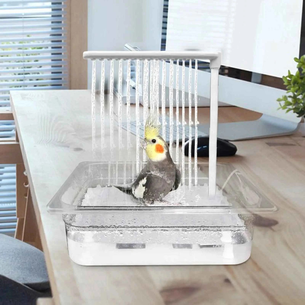 Parrot Automatic Bathing Set Include Pump Head USB Cable Fountain Cage Bird Bath With Running Water Automatic Pet Tool For Birds