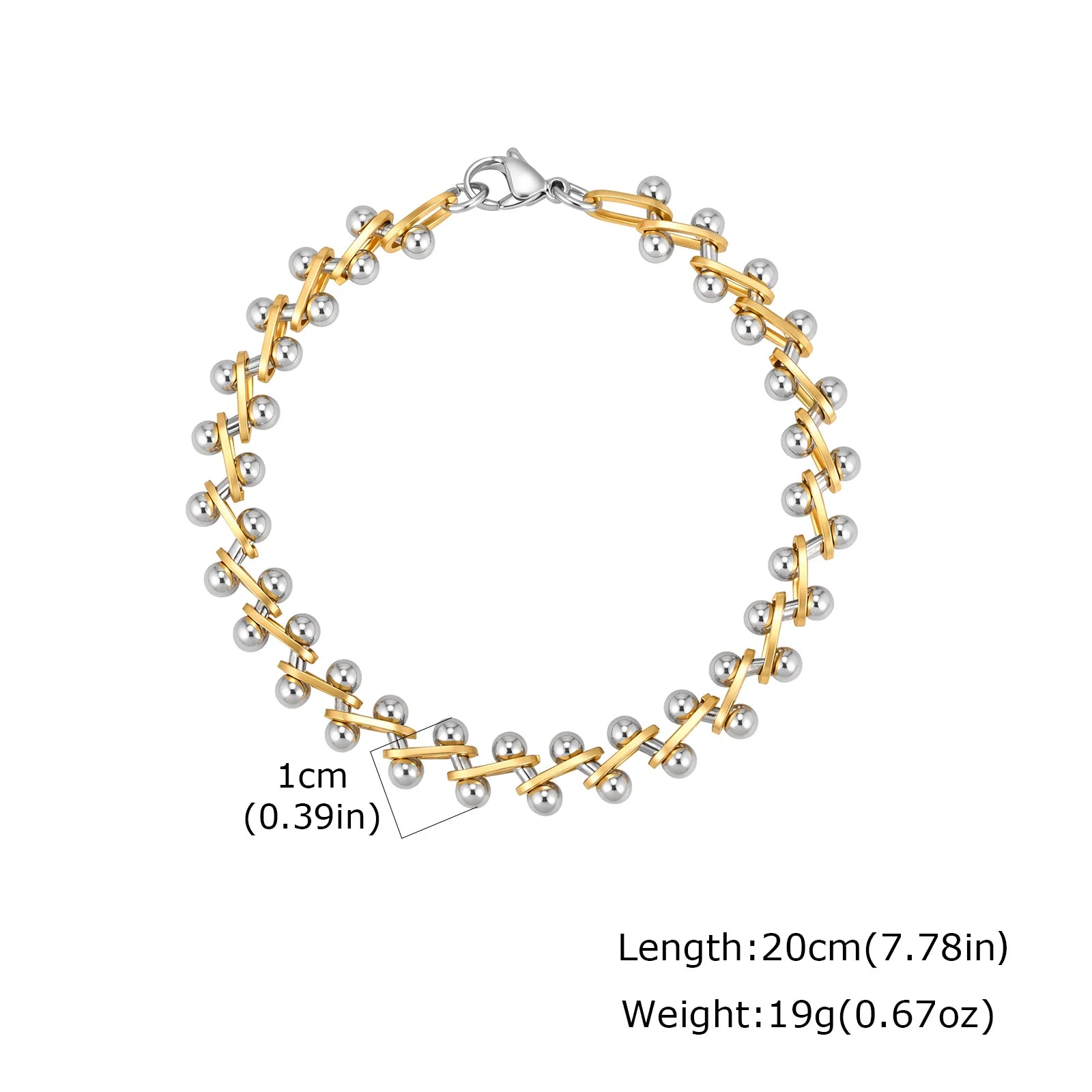 Gold & Silver Two-Tone Beaded Bracelet – Minimalist Stackable Layered Jewelry, Trendy Elegant Accessory for Women, Party & Daily Wear ✅FREE UK Delivery