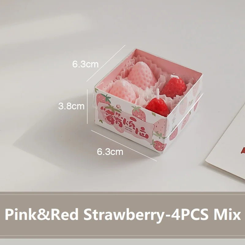 Strawberry Scented Candles Gift Box | Handmade Fruit Aromatherapy Candles