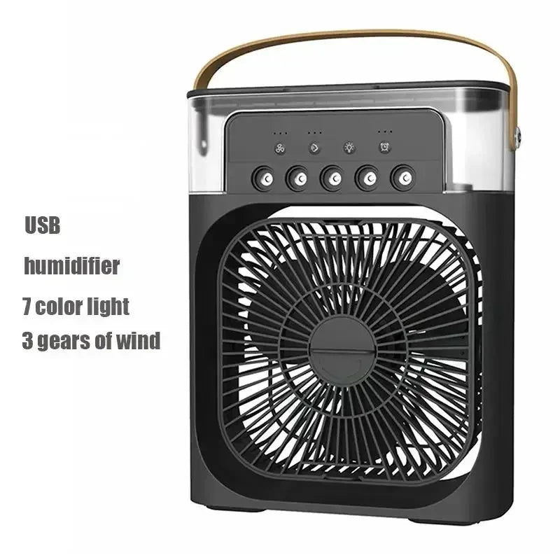 3-in-1 Air Cooler Fan & Humidifier – USB Portable Mist Fan with 600ml Tank