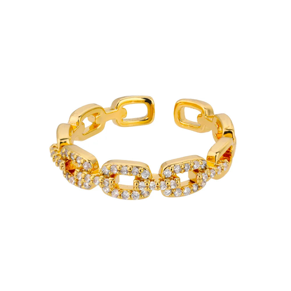 18K Gold Plated Stainless Steel Zircon Rings – Trendy Jewelry Gift