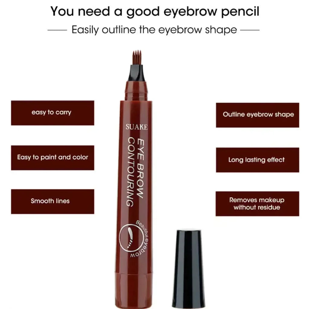 4-Tip Microblading Eyebrow Pen – Waterproof Natural Look