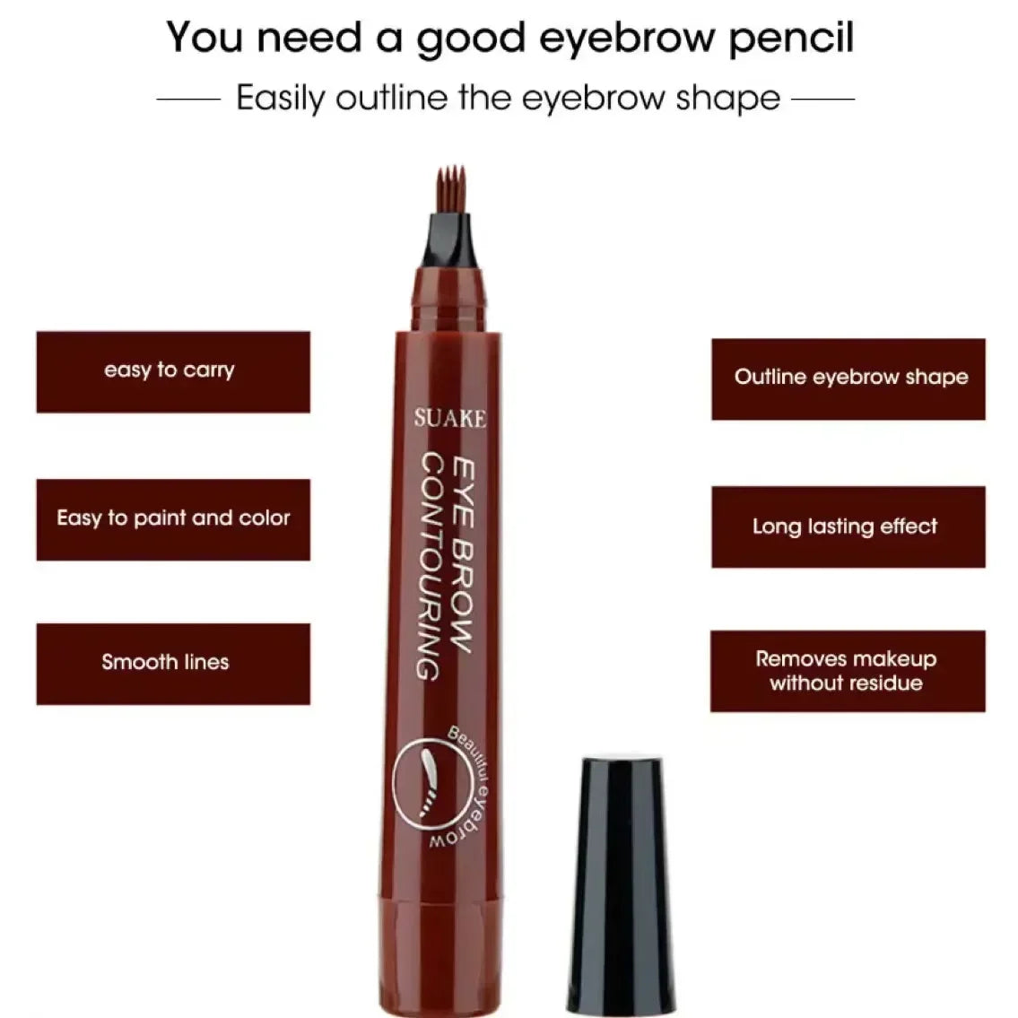 4-Tip Microblading Eyebrow Pen – Waterproof Natural Look